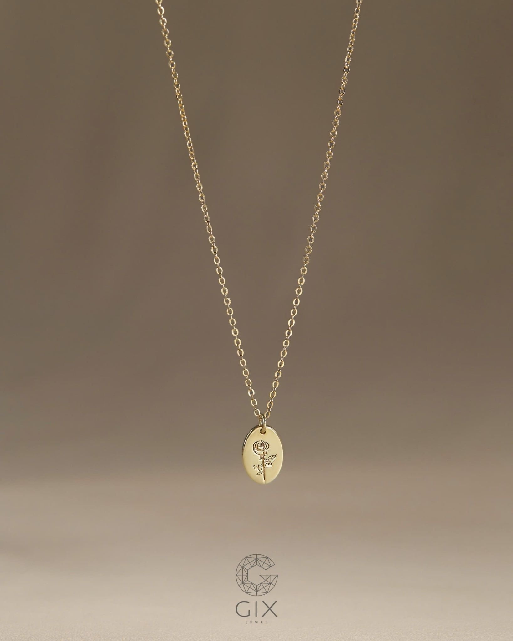  Dây chuyền khắc tên theo yêu cầu mặt oval lớn | Gix Jewel 
