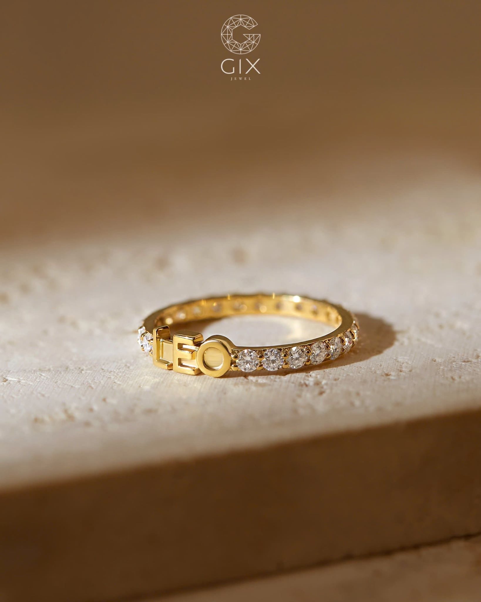  Nhẫn custom name đính đá - GNN25050185 | Gix Jewel 