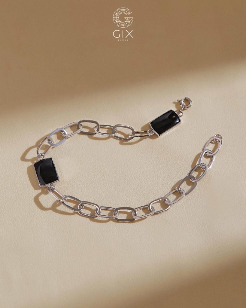 Lắc tay xích bản to cá tính đính đá | Gix Jewel
