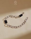  Lắc tay vàng xích bản to cá tính đính đá | Gix Jewel 
