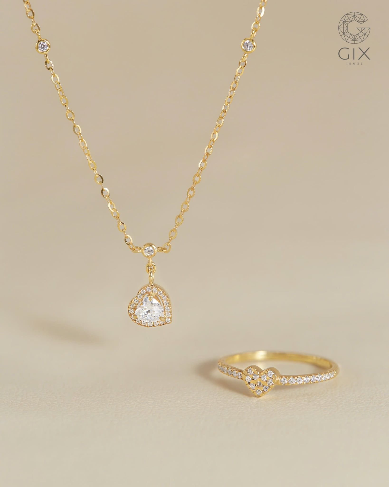  Dây chuyền trái tim đính đá cao cấp - GNL25050050 | Gix Jewel 