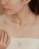  Vòng cổ ngọc trai mặt trái tim phồng - GNL25050304 | Gix Jewel 