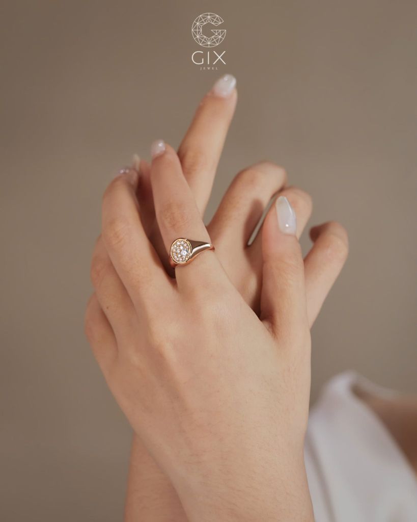  Nhẫn signet nam nữ bạc & vàng 18k - GNN25050164 | Gix Jewel 