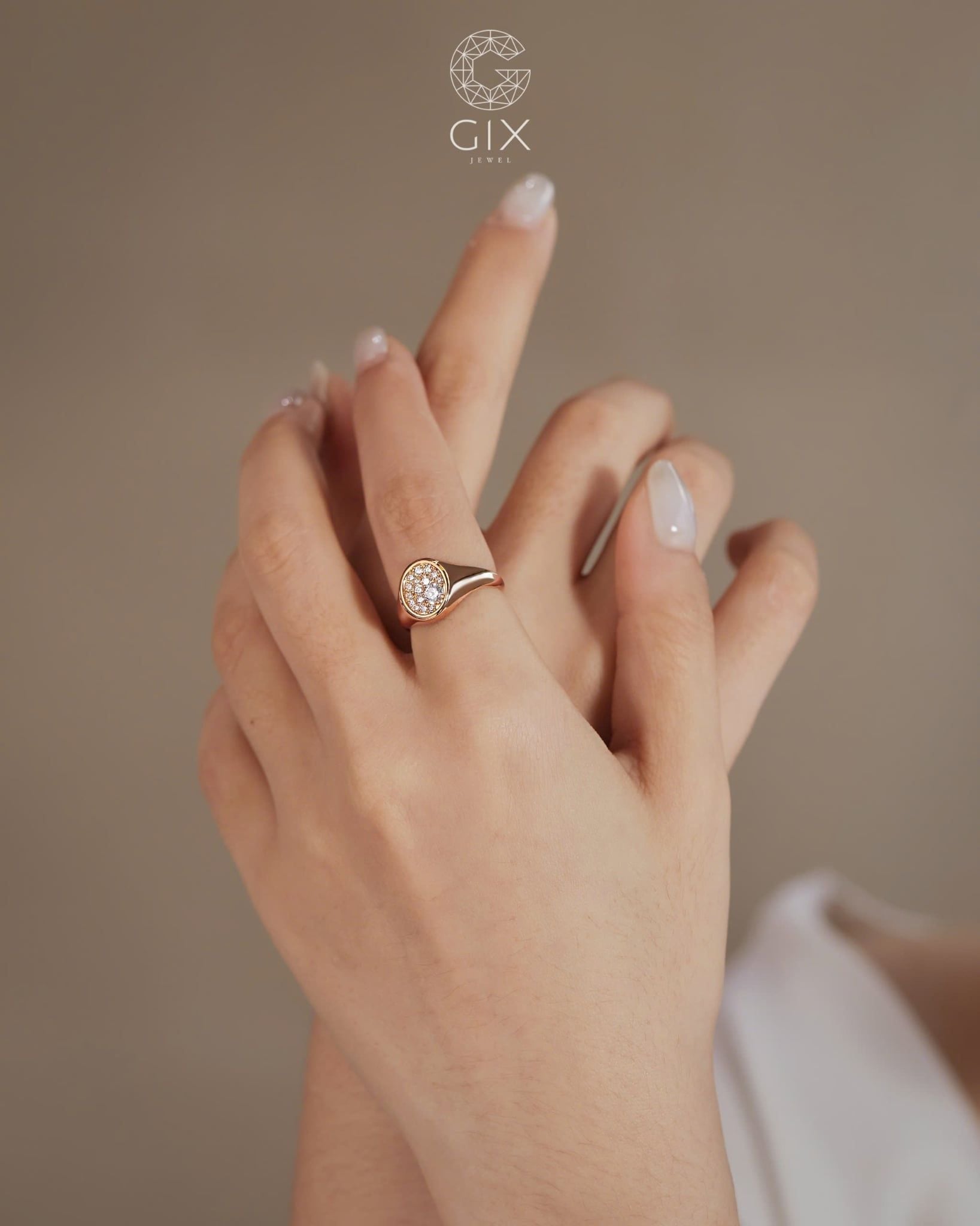  Nhẫn signet nam nữ bạc & vàng 18k - GNN25050164 | Gix Jewel 