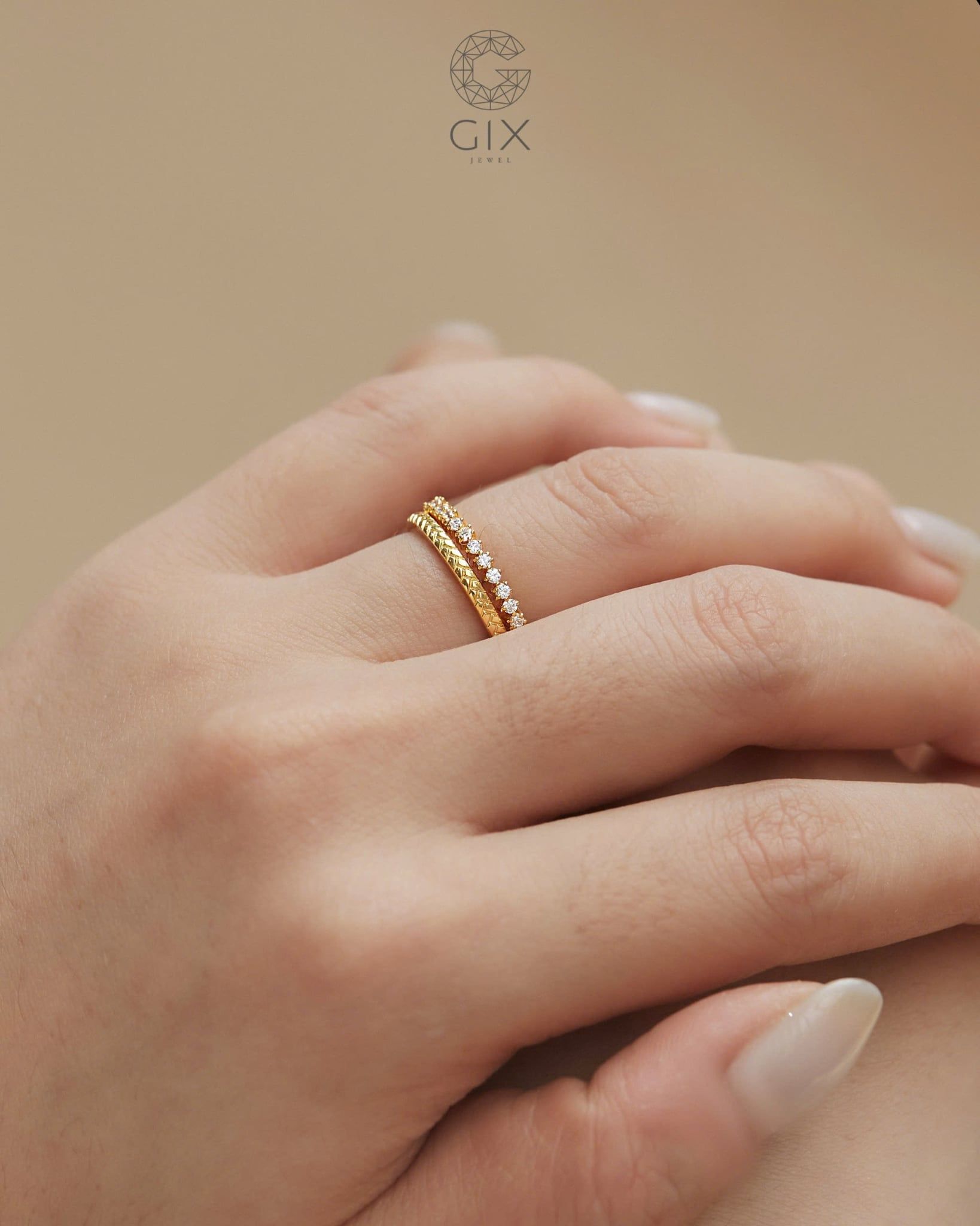  Nhẫn nữ mảnh khứa đai minimalist - GNN25050146 | Gix Jewel 