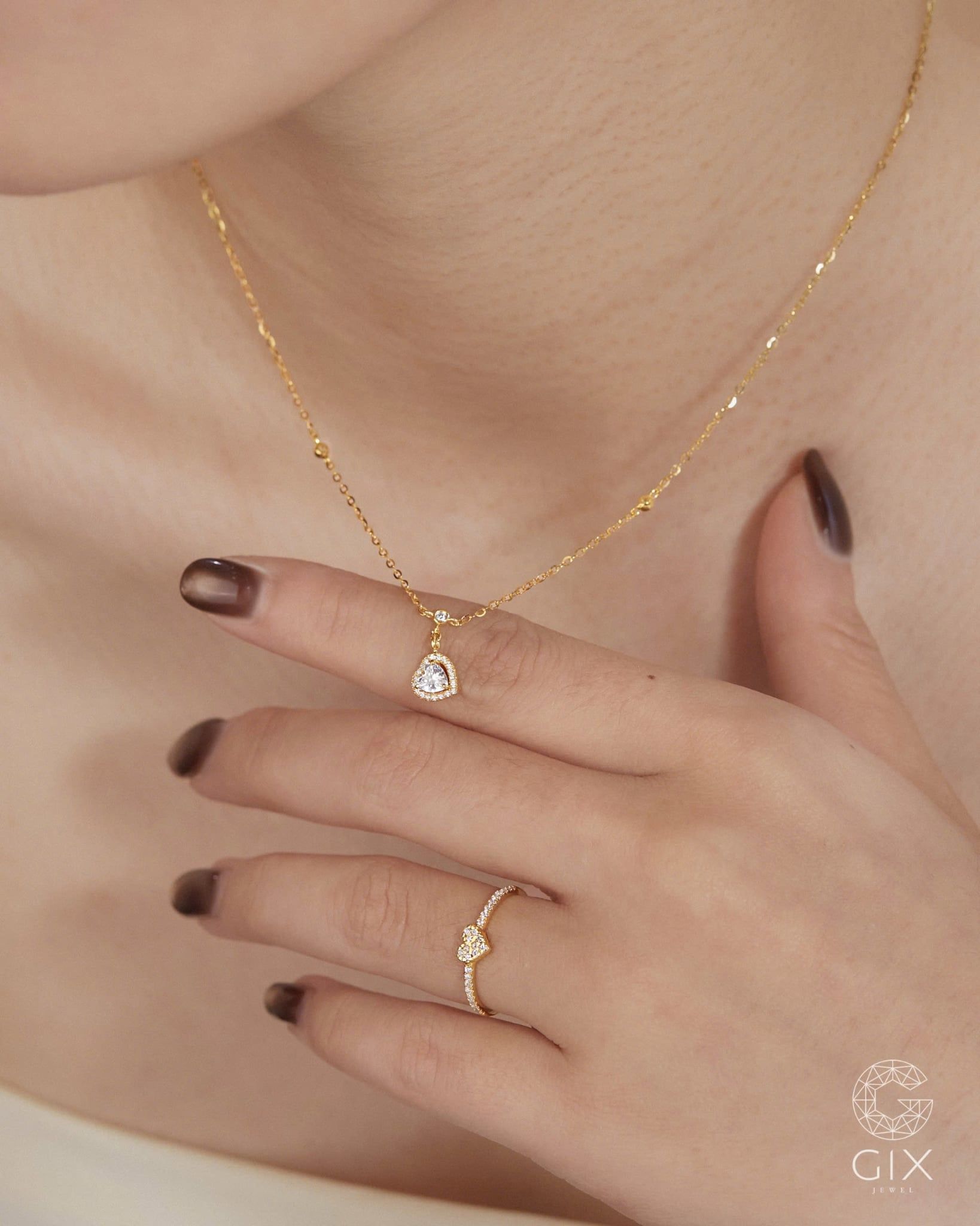  Dây chuyền trái tim đính đá cao cấp - GNL25050050 | Gix Jewel 