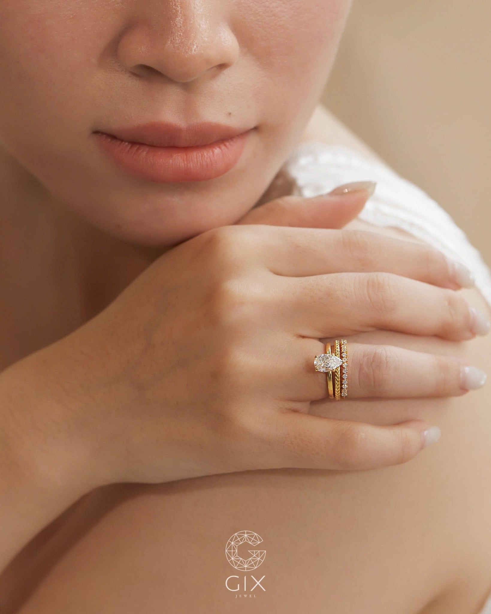  Nhẫn cầu hôn Pear Solitaire - GCH25050167 | Gix Jewel 