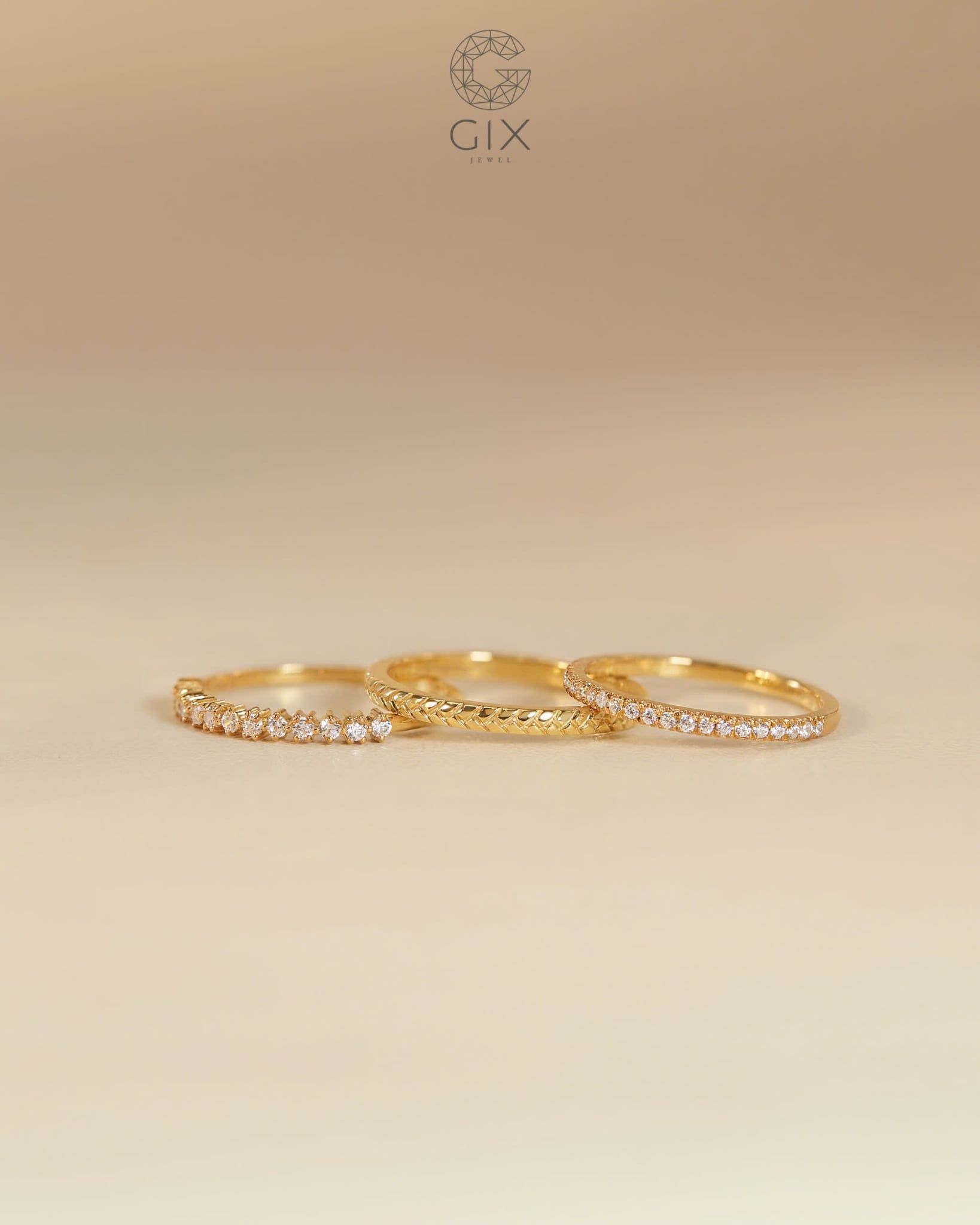 Nhẫn nữ đính kim cương tấm - GNN25050137 | Gix Jewel 