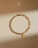  Lắc tay tennis vàng mix xích gắn tag khắc tên | Gix Jewel 