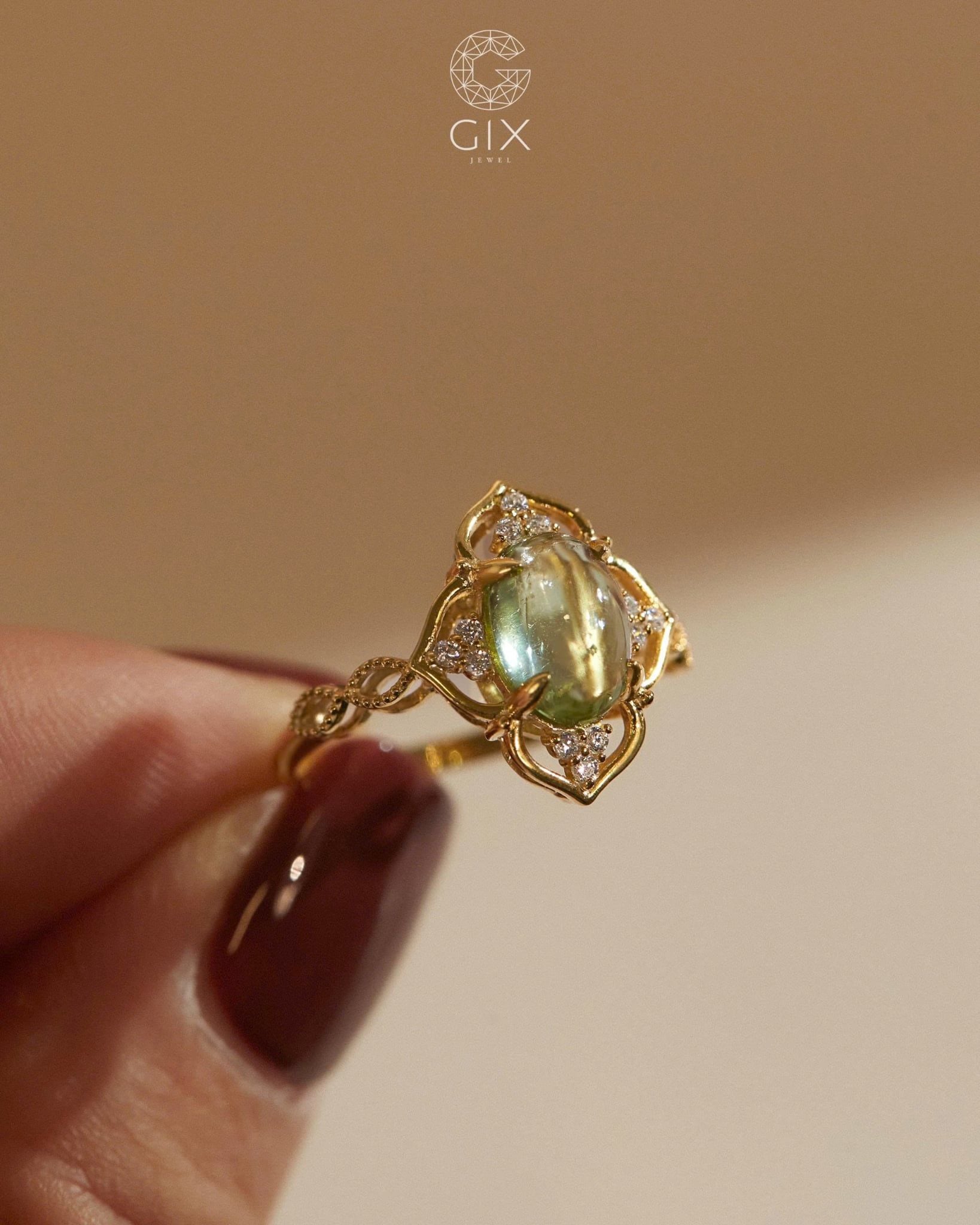  Nhẫn nữ vàng đính đá tourmaline - GNN25050187 | Gix Jewel 