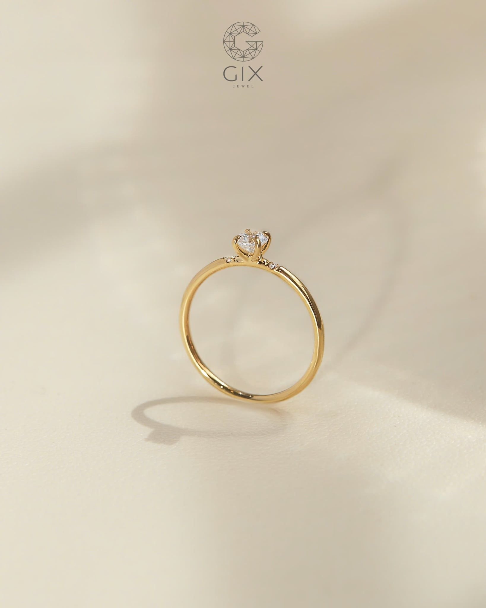  Nhẫn nữ đơn giản đính đá cao cấp - GNN25050126 | Gix Jewel 