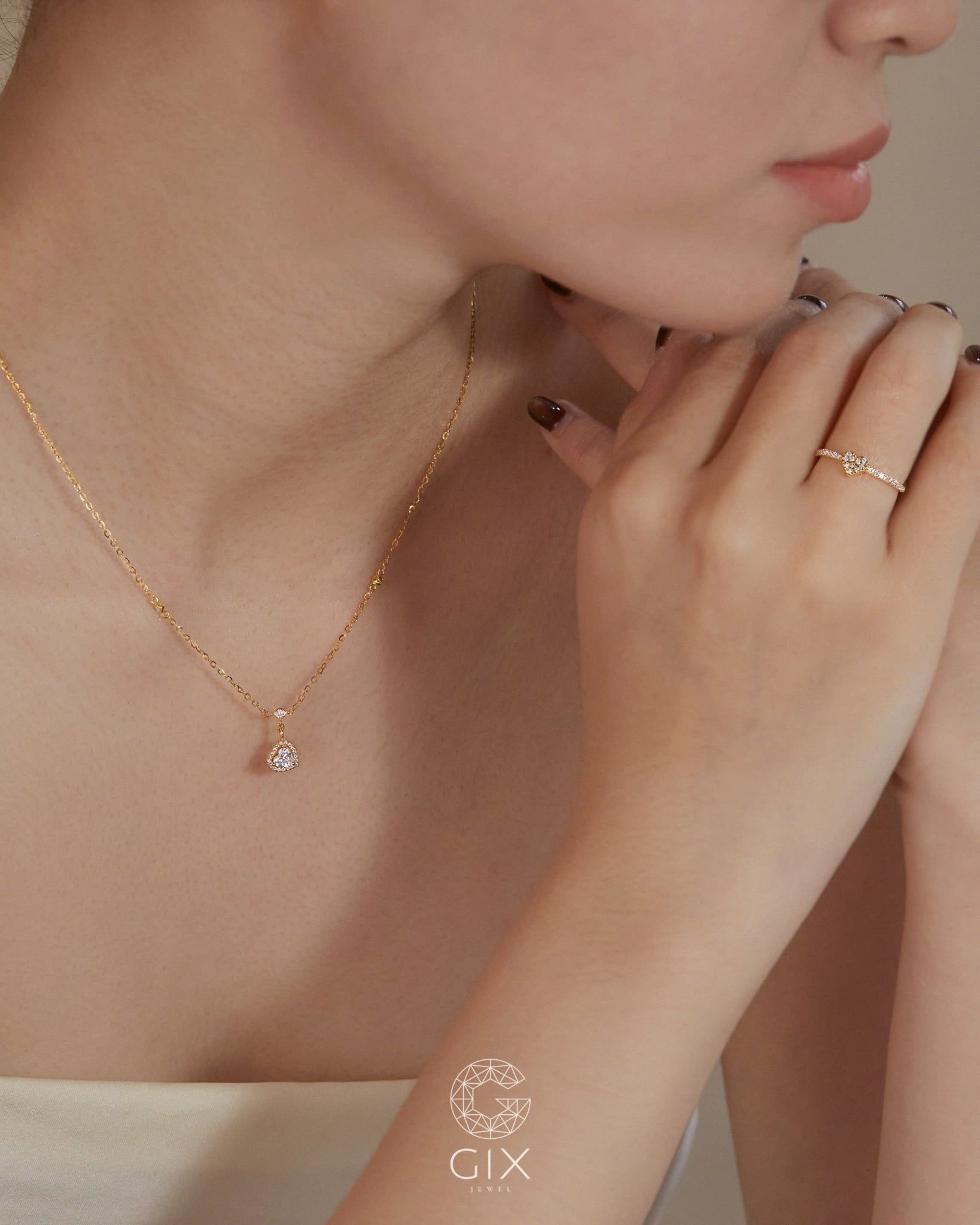  Dây chuyền trái tim đính đá cao cấp - GNL25050050 | Gix Jewel 