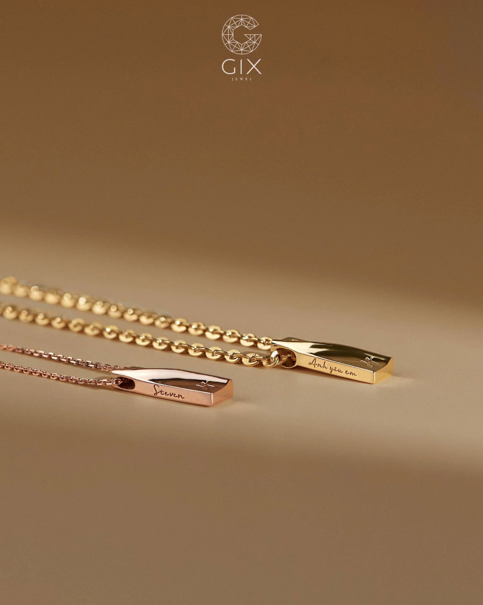  Dây chuyền đôi hình hộp khắc tên - GNL25050311 | Gix Jewel 