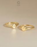  Nhẫn signet nam nữ bạc & vàng 18k - GNN25050161 | Gix Jewel 
