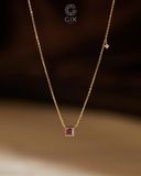  [CÓ SẴN] Dây chuyền Garnet tím vàng vàng 14k | Gix Jewel 