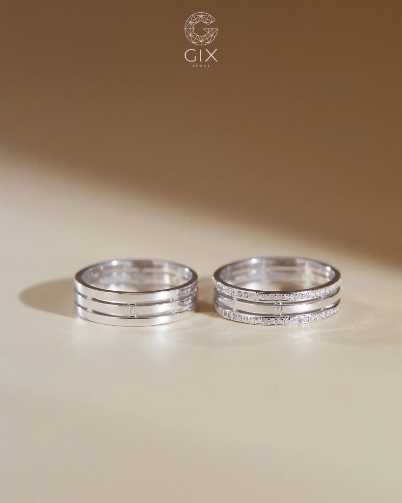 Nhẫn đôi bạc thiết kế riêng - GCR25050304 | Gix Jewel