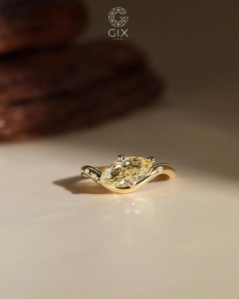 Nhẫn vàng champagne marquise - GNN25050206 | Gix Jewel