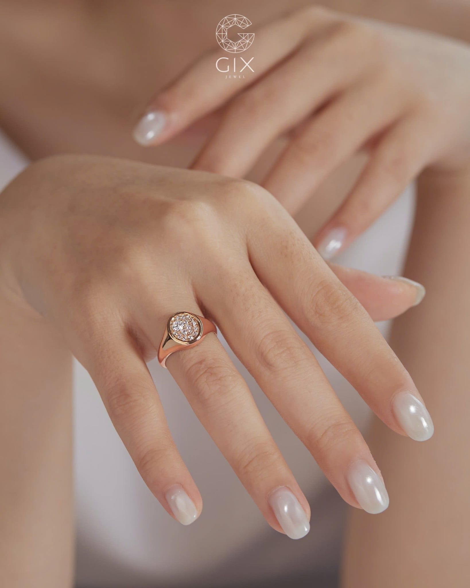  Nhẫn signet nam nữ bạc & vàng 18k - GNN25050164 | Gix Jewel 