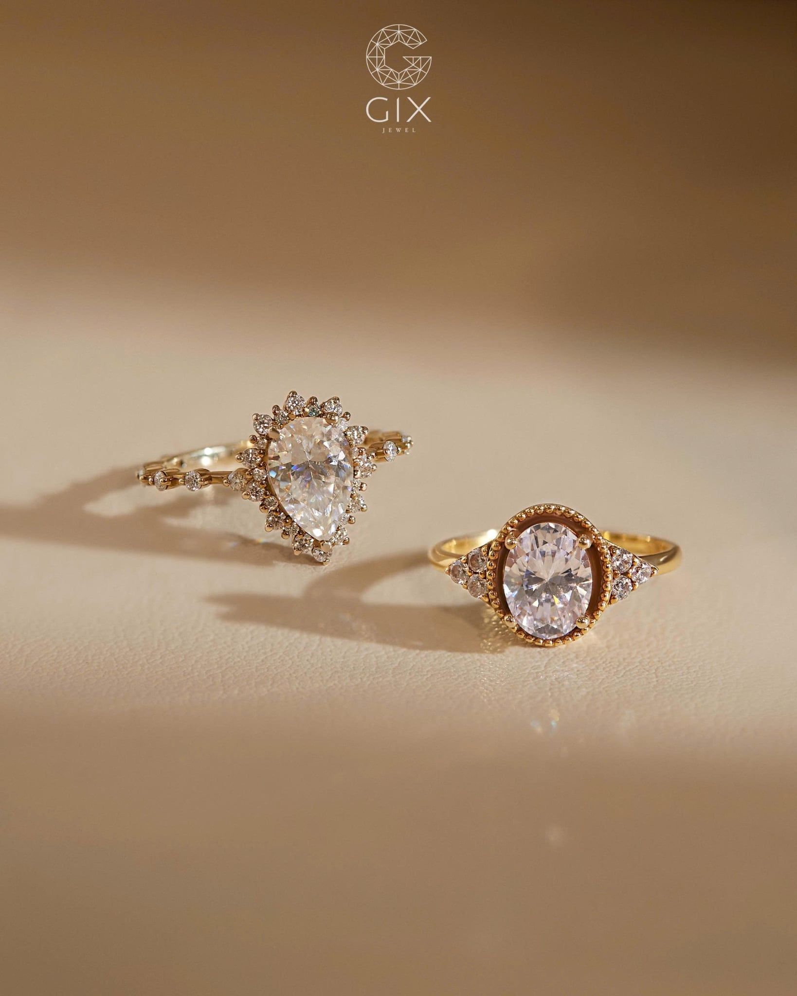  [CÓ SẴN] Nhẫn cầu hôn Oval vàng 14k | Gix Jewel 
