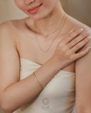  [CÓ SẴN] Dây chuyền vàng 14k 3 mặt đá chấu bao | Gix Jewel 