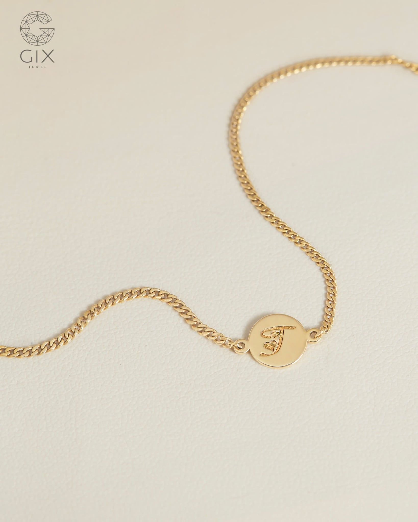  Lắc tay nữ khắc tên sợi khoen lật đẹp | Gix Jewel 