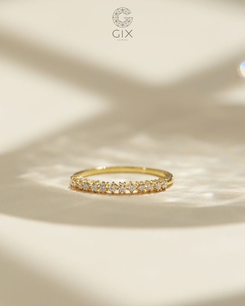  Nhẫn nữ mảnh đính kim cương tấm minimalist - GNN25050129 | Gix Jewel 