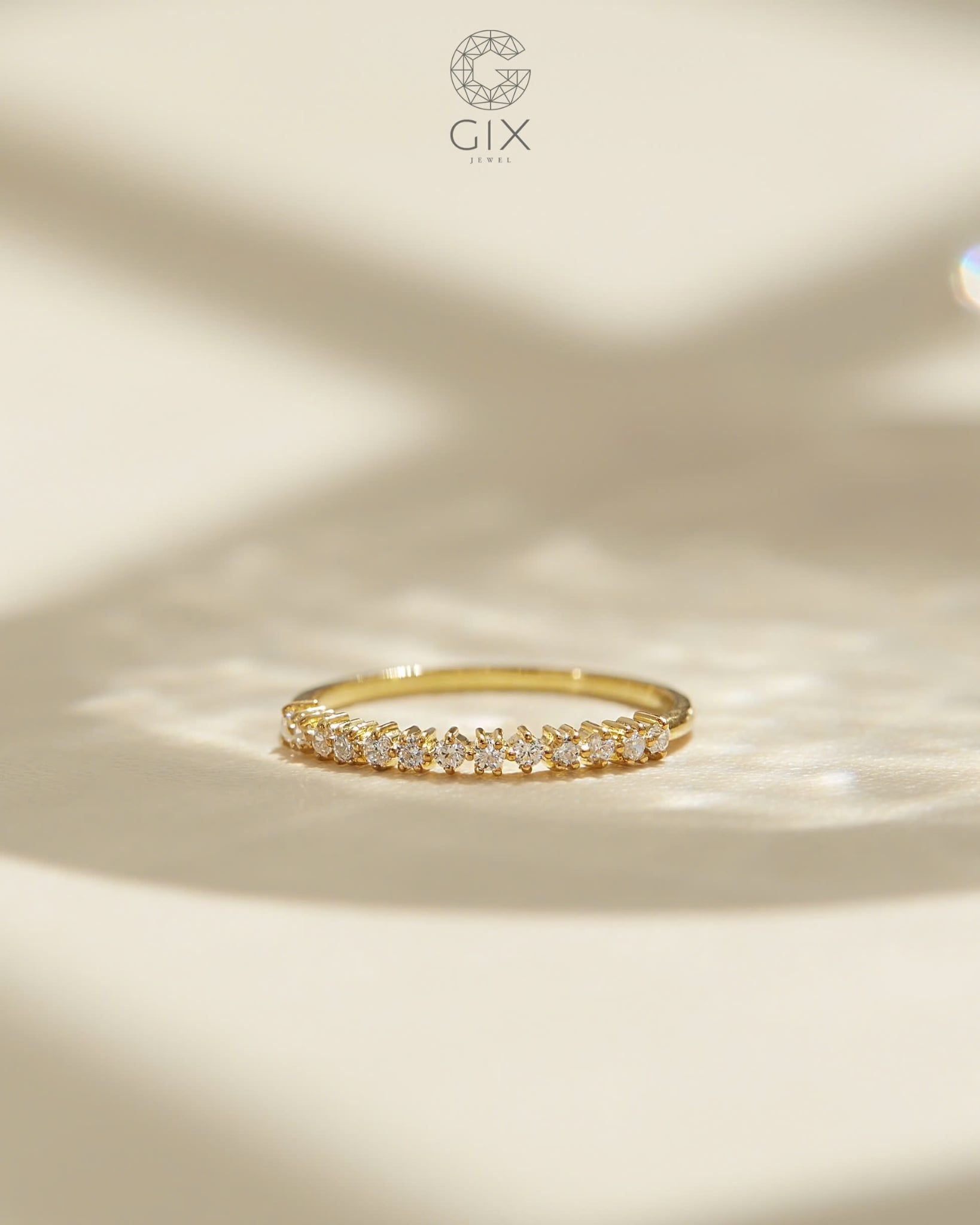  Nhẫn nữ mảnh đính kim cương tấm minimalist - GNN25050129 | Gix Jewel 