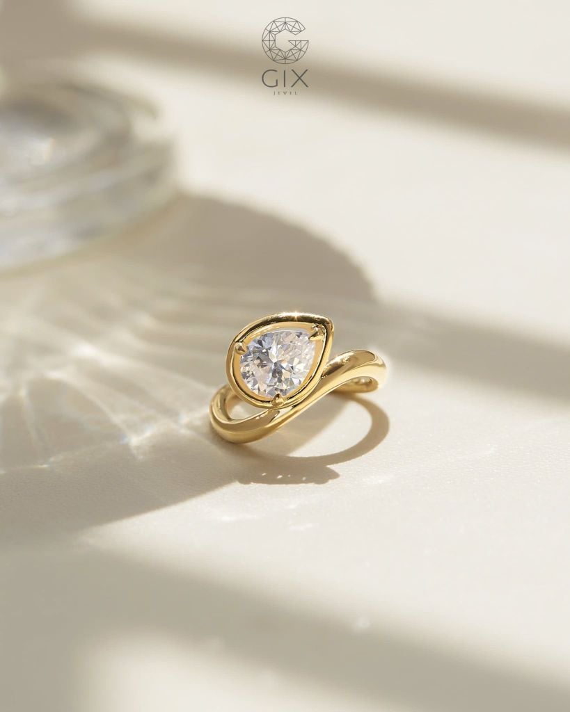  Nhẫn kim cương pear sang trọng - GNN25050177 | Gix Jewel 