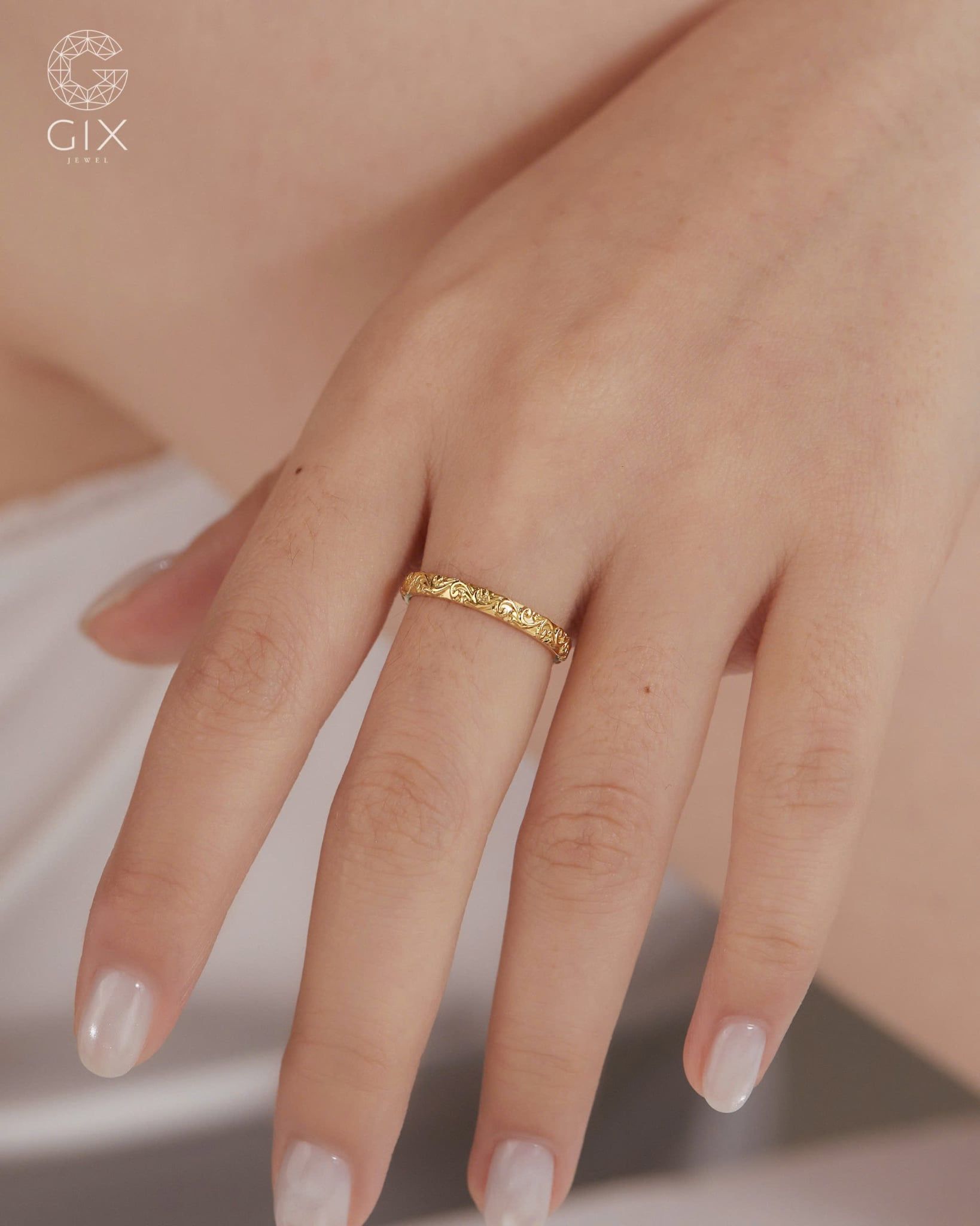  Nhẫn nữ hoa văn vòng nguyệt quế - GNN25050172 | Gix Jewel 