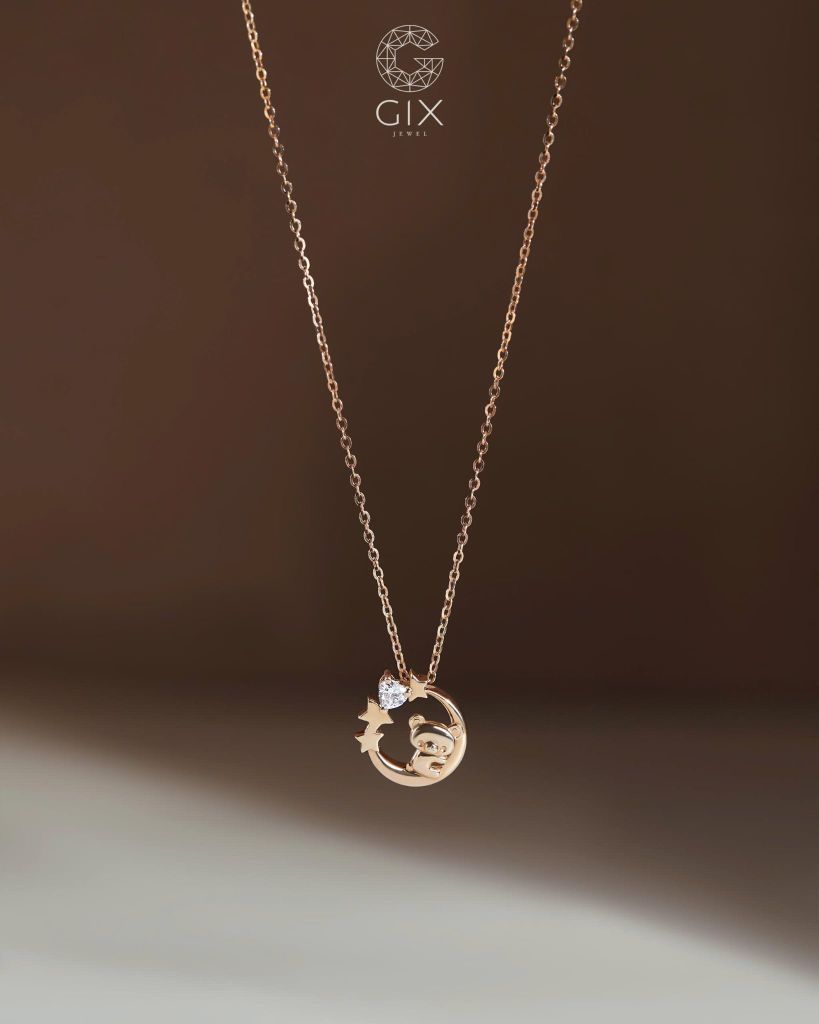 Dây chuyền gấu ôm mặt trăng - GNL25050081 | Gix Jewel
