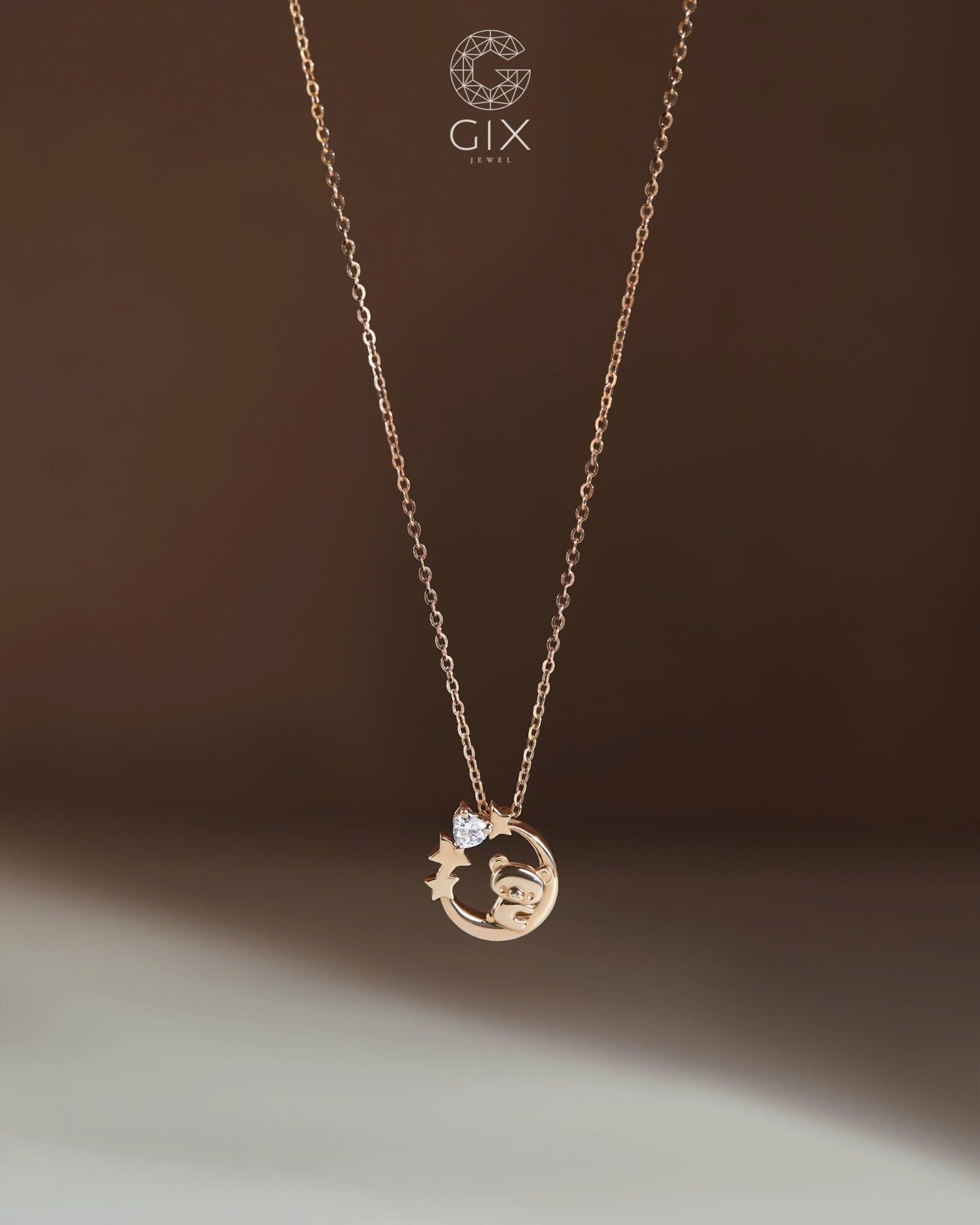  Dây chuyền gấu ôm mặt trăng - GNL25050081 | Gix Jewel 