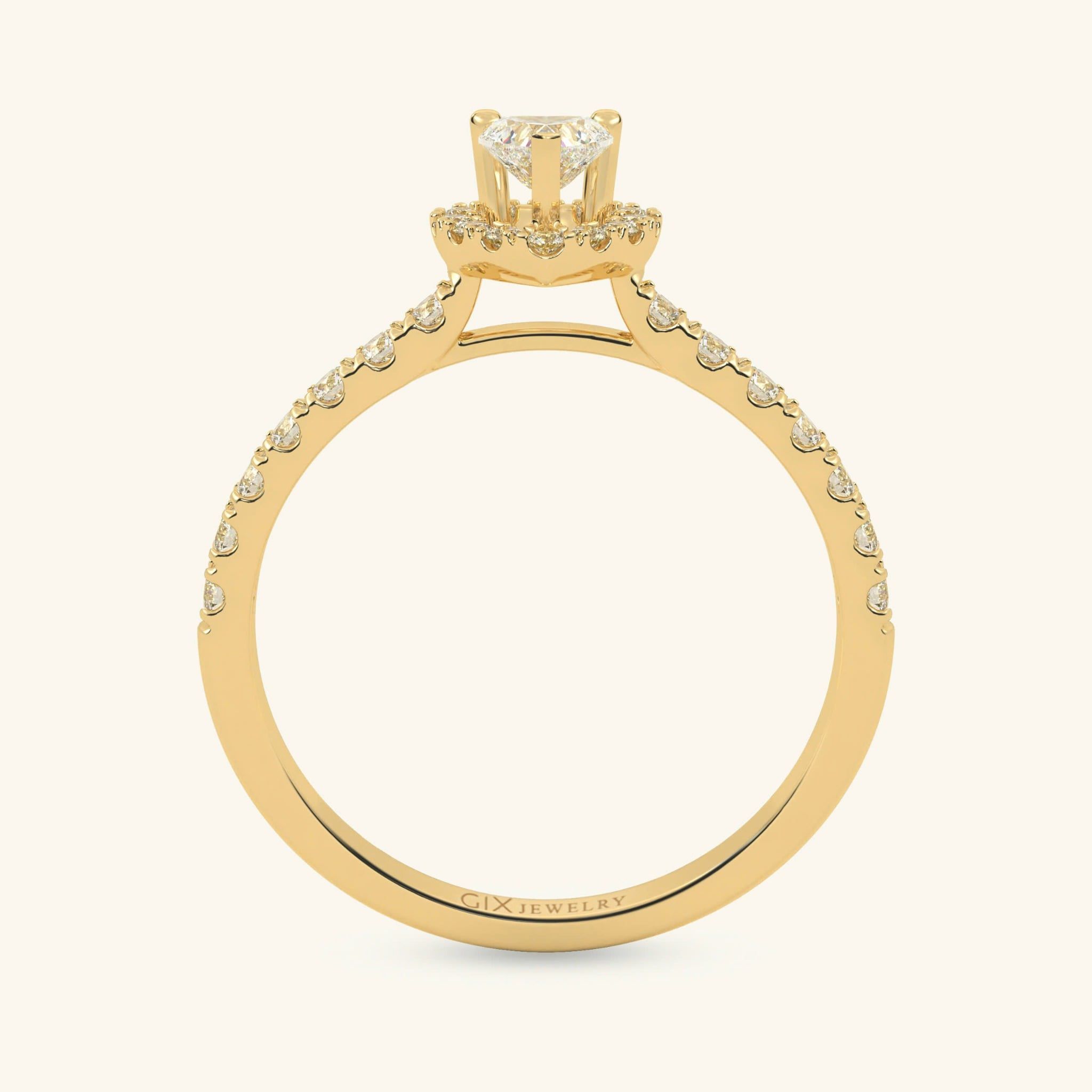  Nhẫn cầu hôn vàng 18k Shining Heart | Gix Jewel 