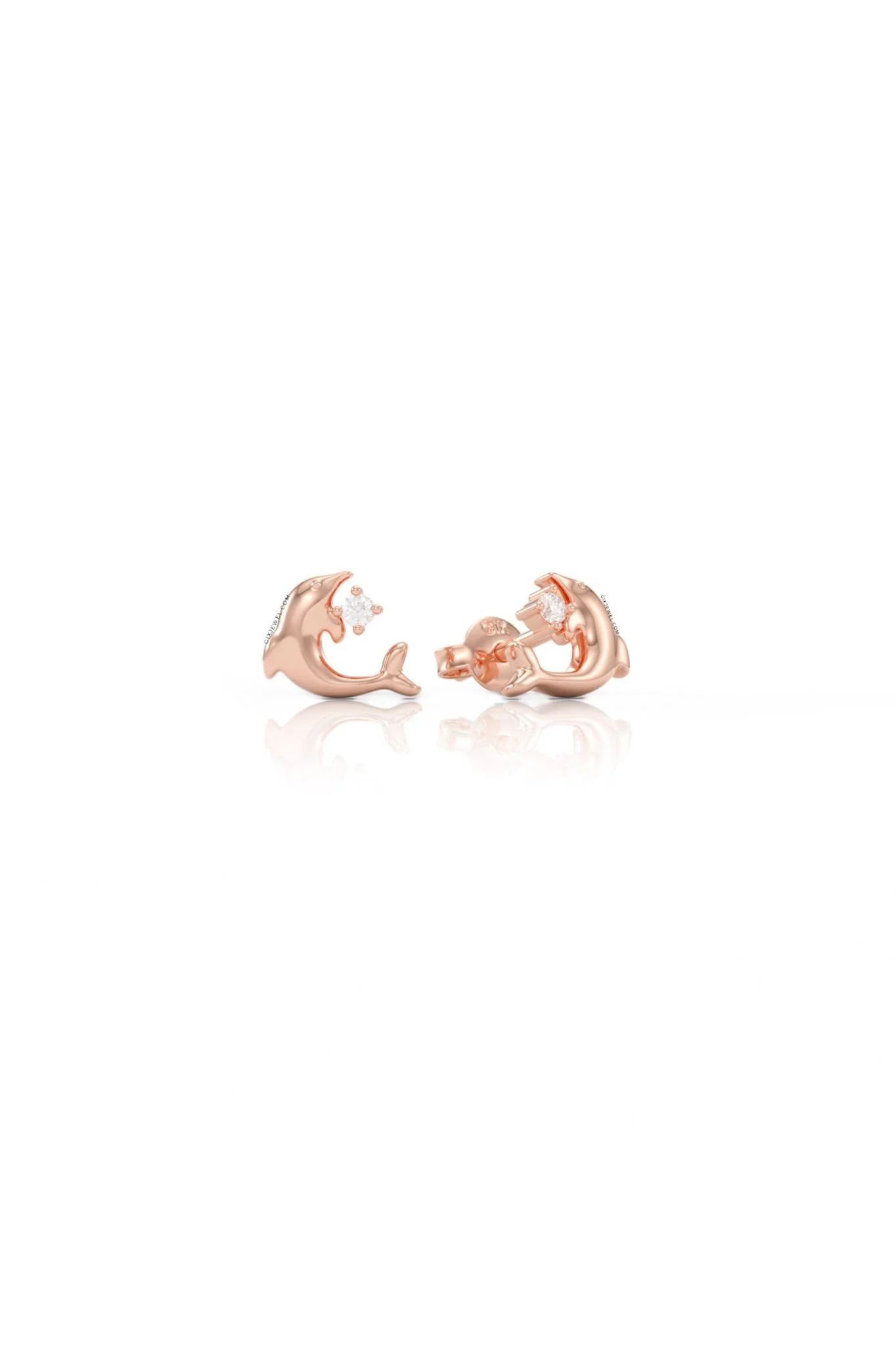  [CÓ SẴN] Bông tai cá heo vàng vàng 14k - GBT25050039 