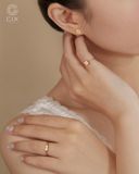  [CÓ SẴN] Nhẫn mặt rubik xoay vàng hồng 14k - ni 4 