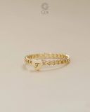  [CÓ SẴN] Nhẫn mặt tim khắc chữ vàng 14k 