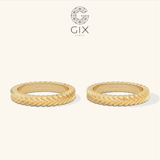  Nhẫn đôi bạc mạ vàng 18k trơn đẹp đơn giản - GCR25050090 