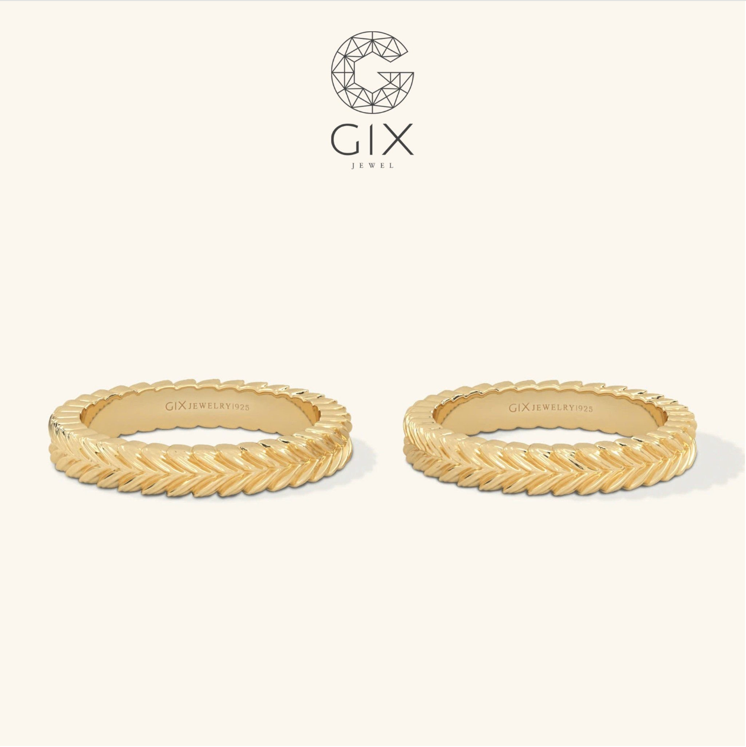  Nhẫn đôi bạc mạ vàng 18k trơn đẹp đơn giản - GCR25050090 