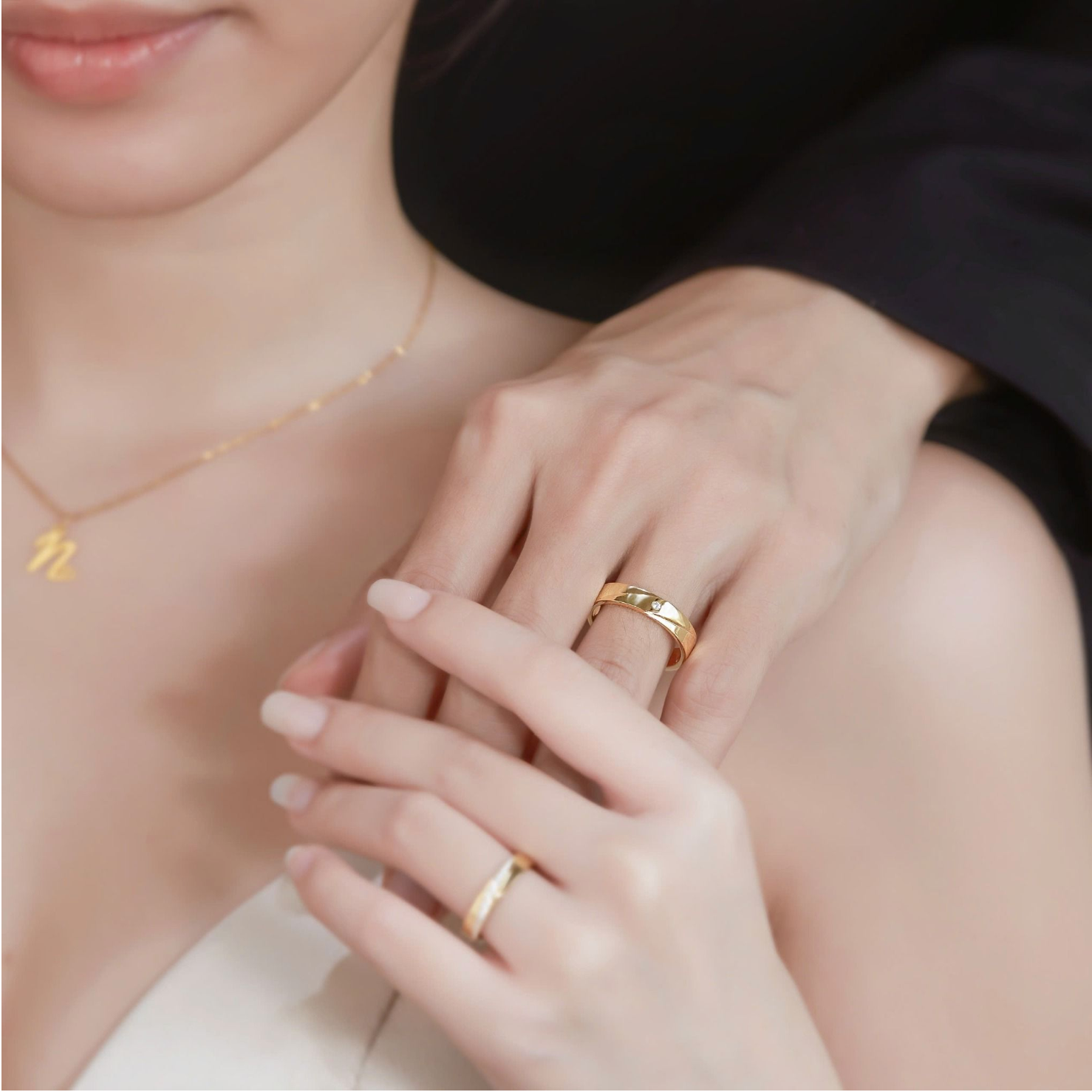  Nhẫn Cưới Vàng 10k Đẹp Khắc Vân Tay - Vireon | GCR25050002 