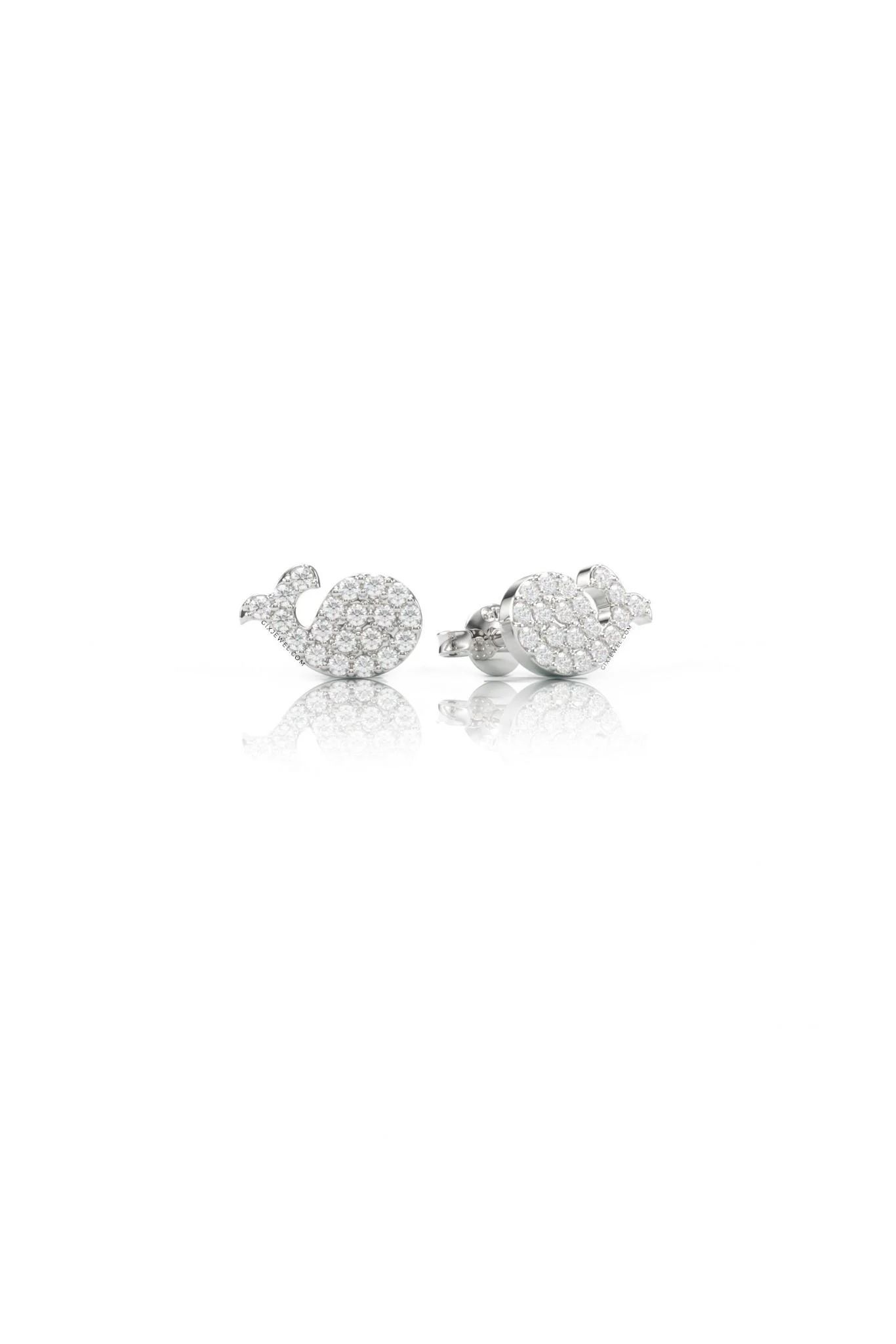  [CÓ SẴN] Bông tai Moissanite hình cá heo vàng vàng 14k - GBT25050038 