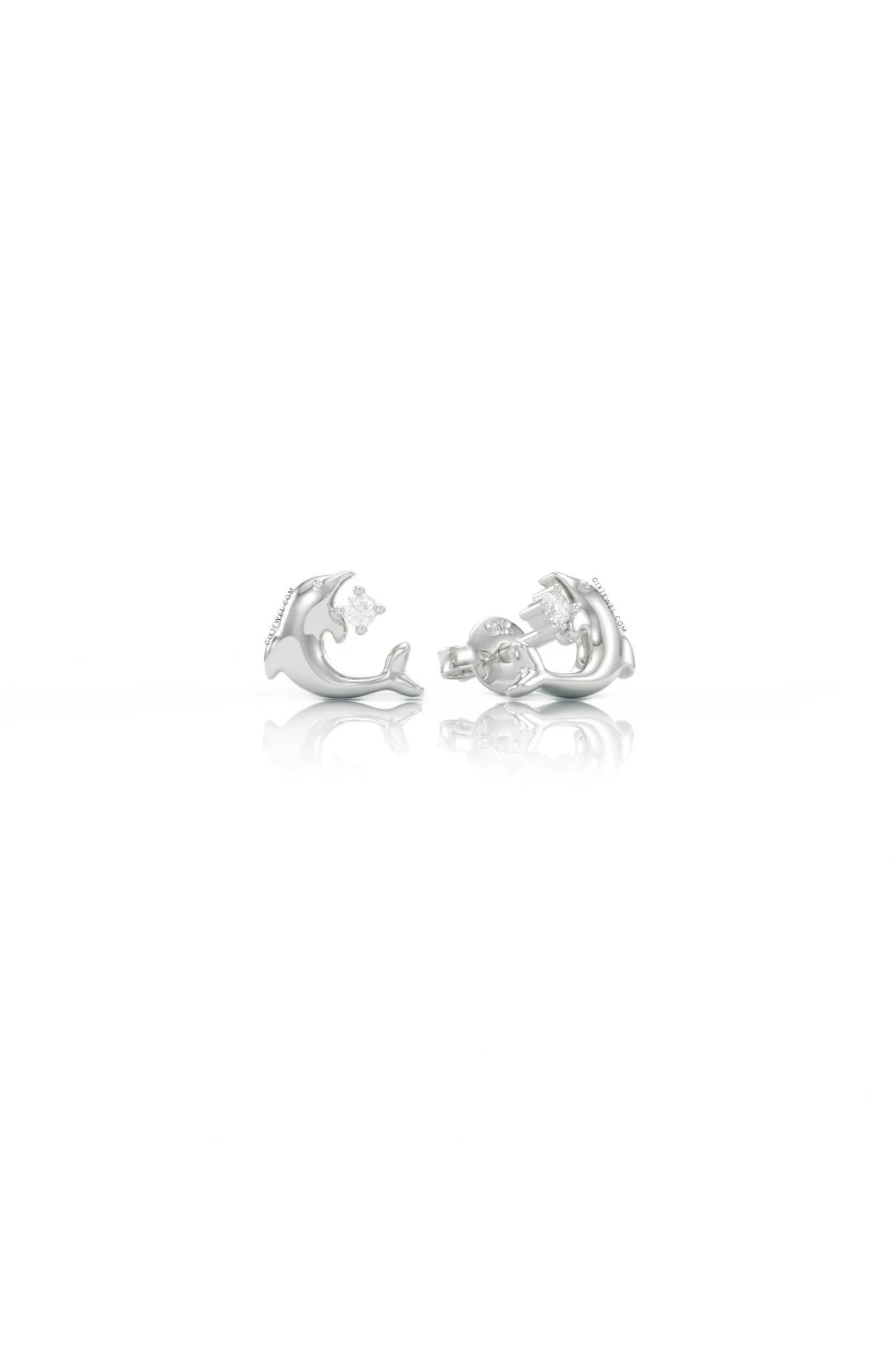  [CÓ SẴN] Bông tai cá heo vàng vàng 14k - GBT25050039 