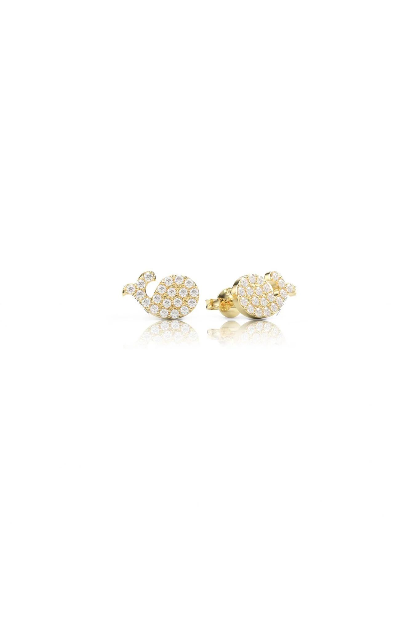  [CÓ SẴN] Bông tai Moissanite hình cá heo vàng vàng 14k - GBT25050038 