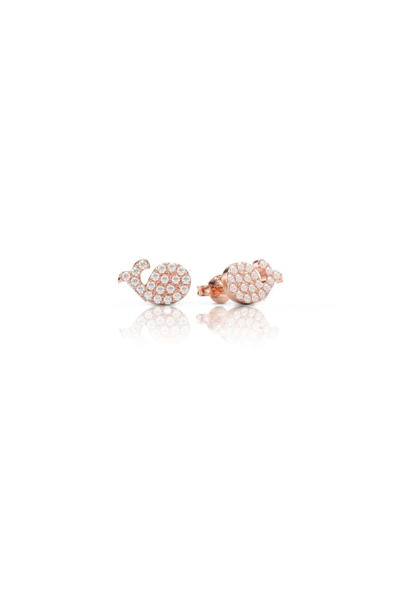  [CÓ SẴN] Bông tai Moissanite hình cá heo vàng vàng 14k - GBT25050038 