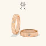  Nhẫn cưới vàng 610 đẹp bản vuông đính kim cương Gix - GCR25050109 