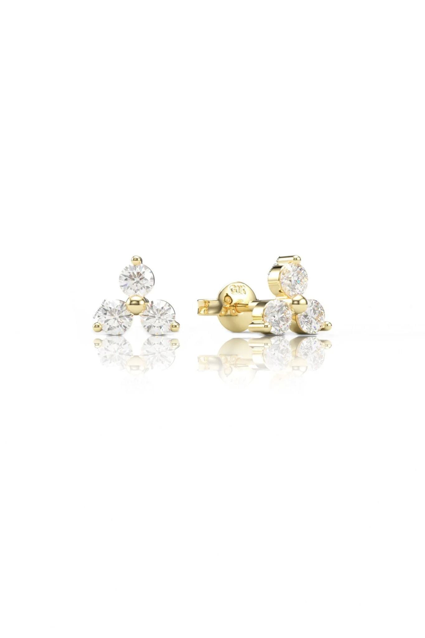  [CÓ SẴN] Bông tai moissanite dáng nụ vàng vàng 14k - GBT25050052 