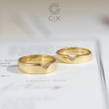  Nhẫn cưới trái tim vàng 18k thiết kế đẹp kim cương cao cấp sang trọng Gix Jewelry 