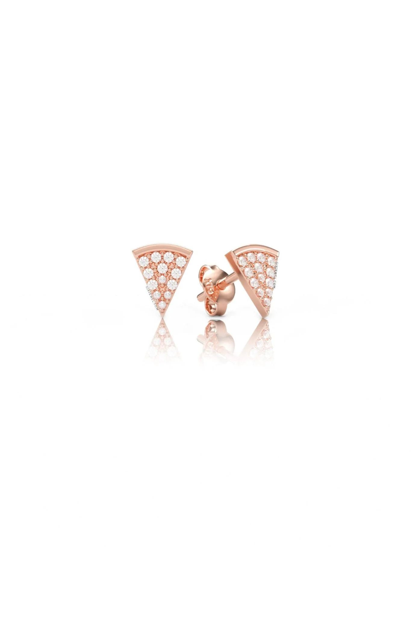  [CÓ SẴN] Bông tai moissanite hình pizza vàng vàng 14k - GBT25050092 