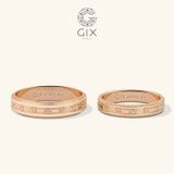  Cặp nhẫn cưới vàng 18k bản tròn đơn giản sang trọng gắn kim cương Gix Jewel 