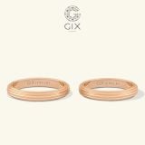  Nhẫn cưới trơn vàng trắng 18k thiết kế đẹp khắc chữ Gix Jewelry 