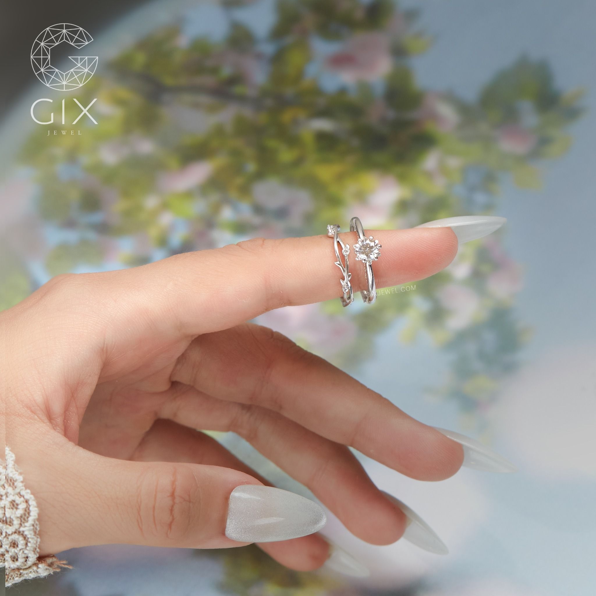  [CÓ SẴN] Nhẫn cầu hôn vàng trắng 14k - ni 11 
