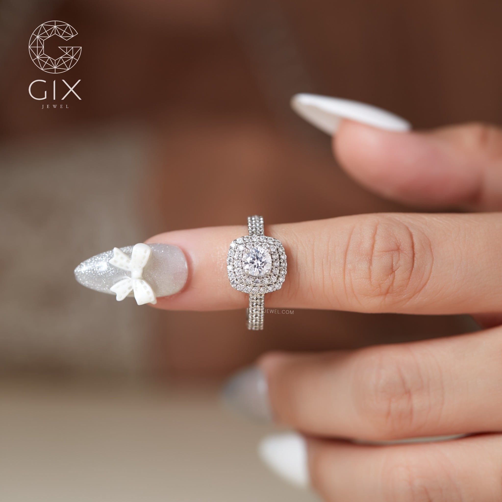  Nhẫn cầu hôn vàng 10k Glory Halo | Gix Jewelry 